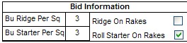 Roofing Bid Information