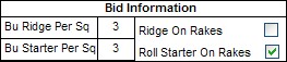 Roof bid Information