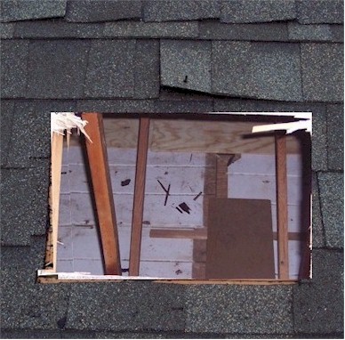 Dormer vent cut sheathing