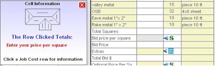 Cell Viewer job cost grid